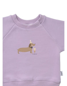 Sweatshirt Flieder I Dackel