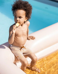 Rechteckiges Planschbecken in Beige mit Leo-Print von Swim Essentials – 211 x 132 x 46 cm