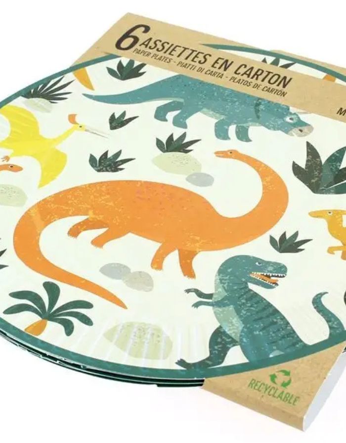 Pappteller 6er-Set I Dinosaurier
