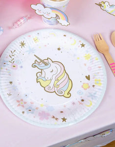 Pappteller 6er-Set I Einhorn