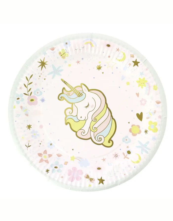 Pappteller 6er-Set I Einhorn