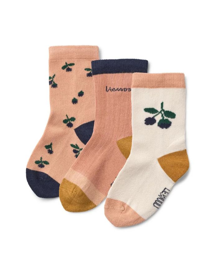 Socken Silas 3er-Set I Berry/Pale Tuscany