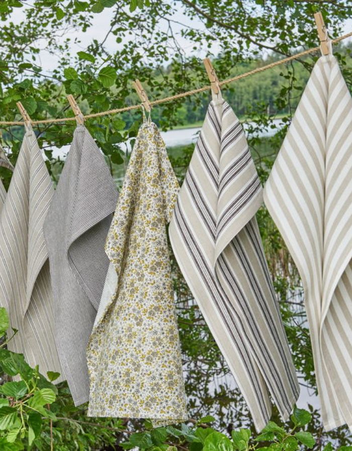 Geschirrhandtuch Floral l Green/Nature Mix