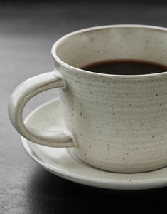 Kaffeetasse mit Untertasse Pion I Grau/Weiß