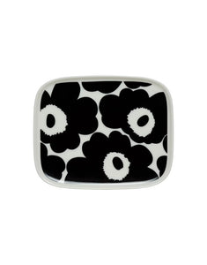 Platte Oiva/Unikko 15x12cm I Schwarz/Weiß