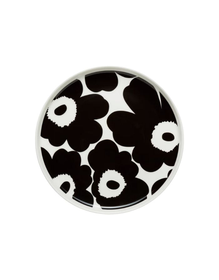 Teller Oiva/Unikko ø20cm I Schwarz/Weiß