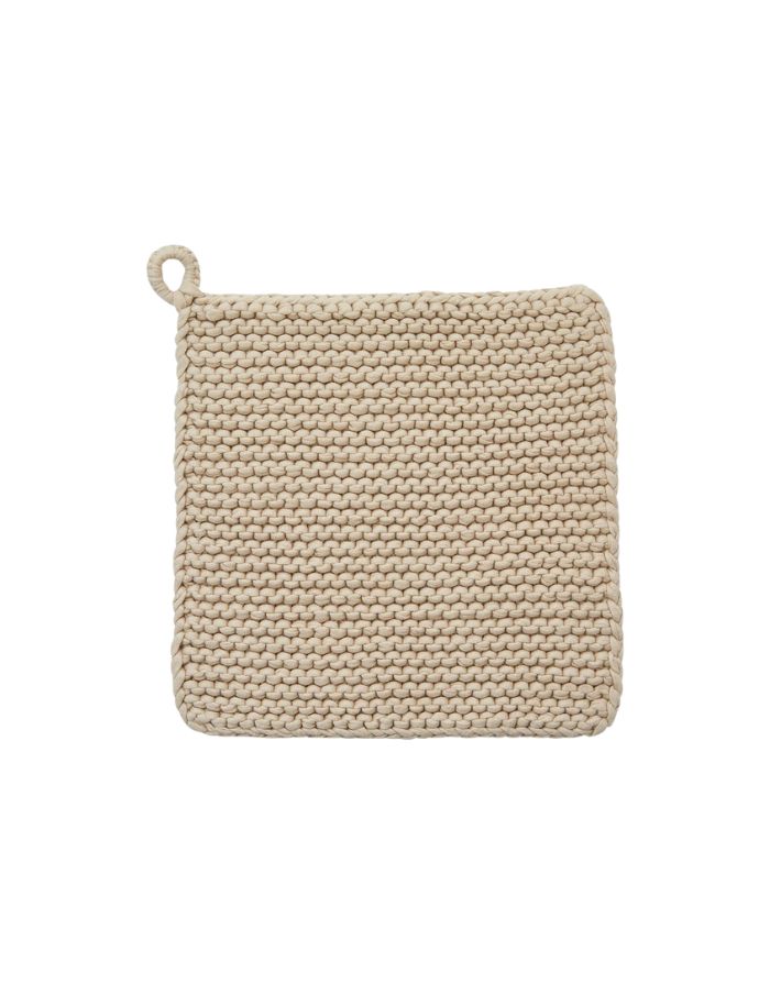 Nordal Mira Knit Topflappen aus gestrickter Baumwolle in modernem Design mit praktischer Aufhängeschlaufe.