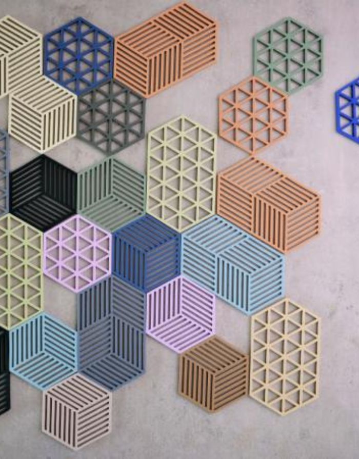 Untersetzer Triangles I Rosemary Grün