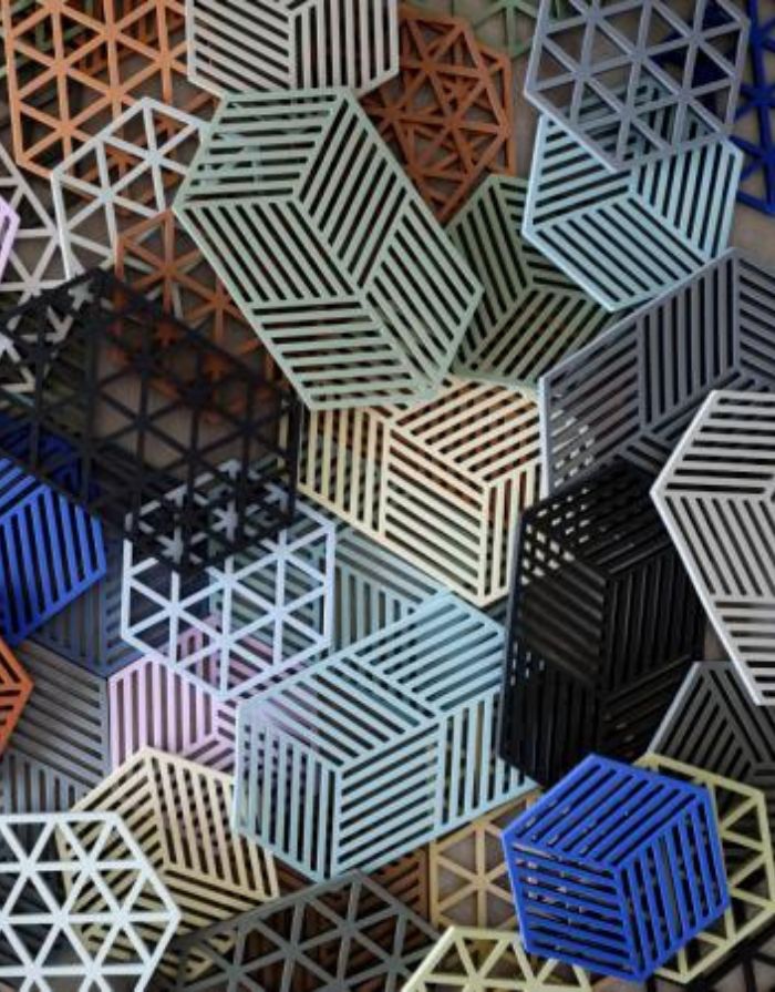Untersetzer Triangles I Rosemary Grün