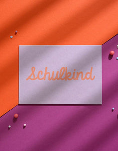 Postkarte Schulkind I Flieder / Rosa