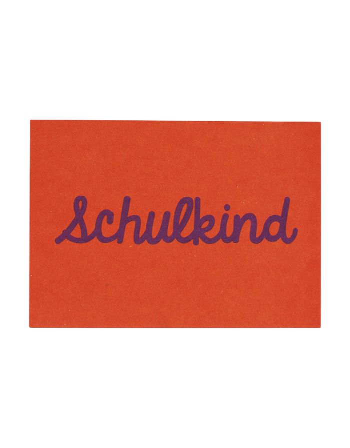 Postkarte Schulkind I Lila / Orange