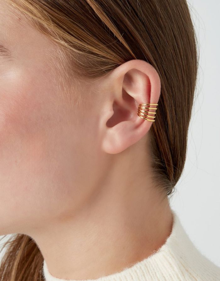 Earcuff Layered Bold Lines I Gold