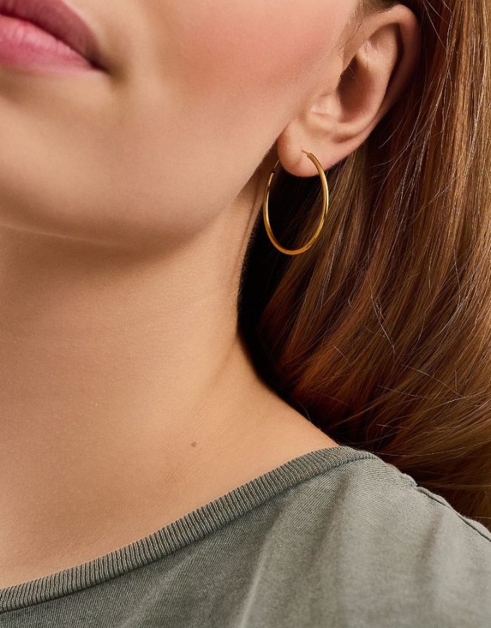 Ohrringe Plain Hoops I Gold