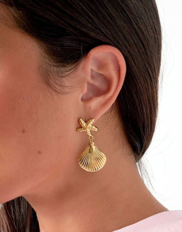 Ohrringe Shells and Stars I Gold