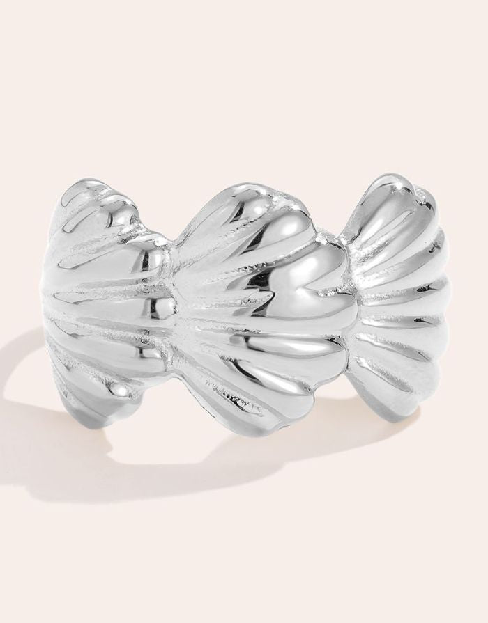 Ring Three Shells I Silber