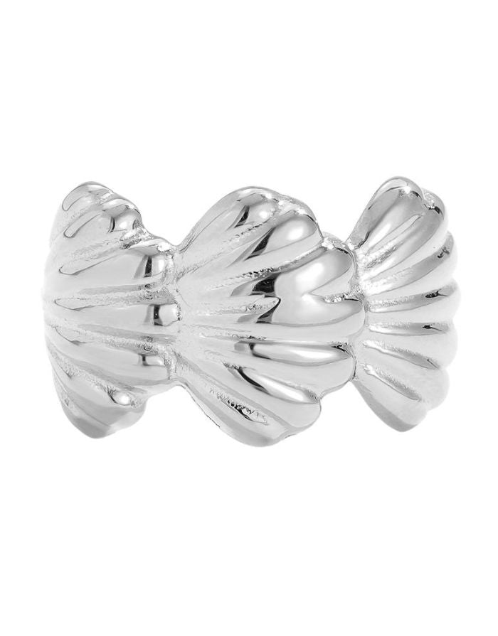 Ring Three Shells I Silber