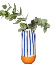 Laden Sie das Bild in den Galerie-Viewer, Vase Paros Stripe Blue I Tall
