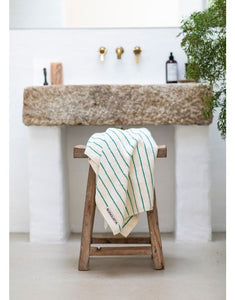 Badehandtuch 70x140cm I Pure White/Grass