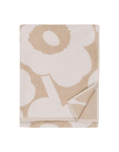 Badehandtuch Unikko 70x150cm I Beige/Weiß