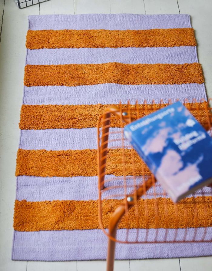 Teppich Biobaumwolle Sugar 70x140 I Lila/Orange