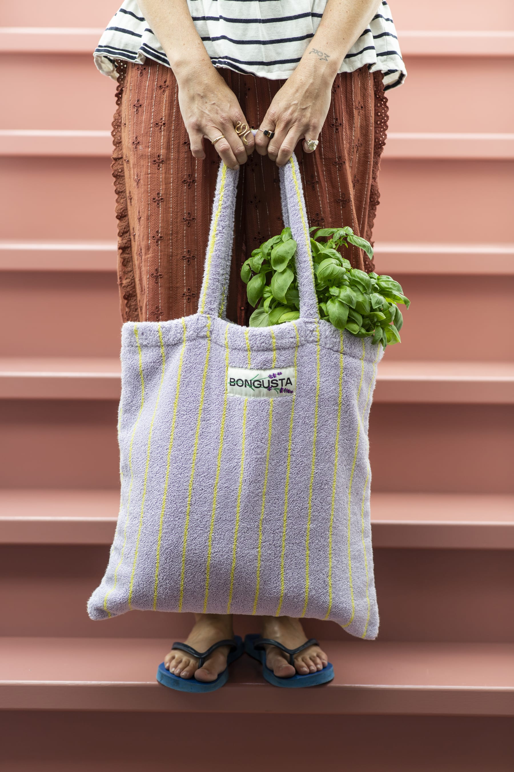 Beutel Frottee I Lilac/Neon Yellow