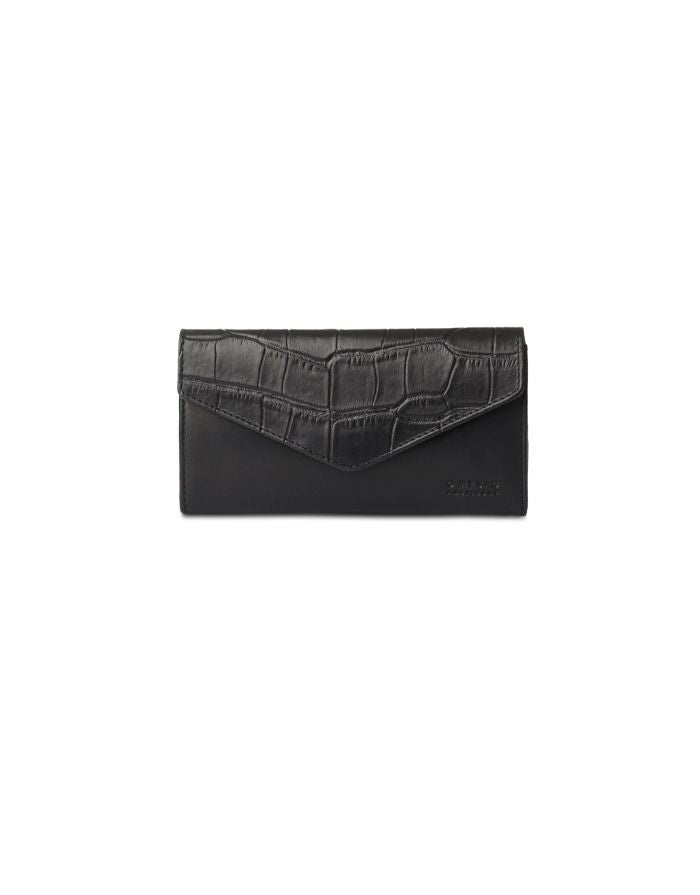 Portemonnaie Envelope Pixie I Black Croco Classic