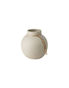 Vase Steingut Rund ø13cm I Beige