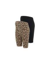 Laden Sie das Bild in den Galerie-Viewer, Umstandsleggings Shorts Lenni 2er-Set I Black &amp; Leo
