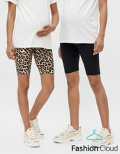 Laden Sie das Bild in den Galerie-Viewer, Umstandsleggings Shorts Lenni 2er-Set I Black &amp; Leo
