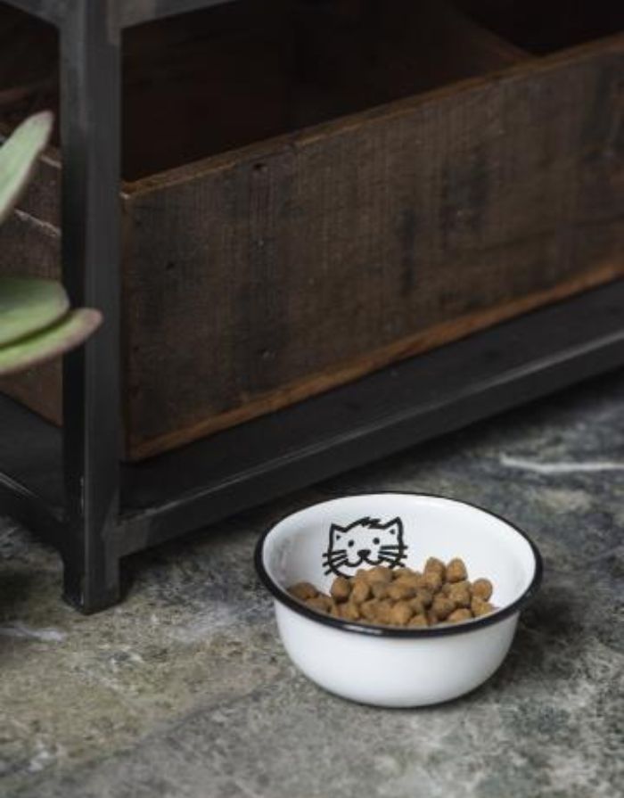 Futternapf Katze Emaille