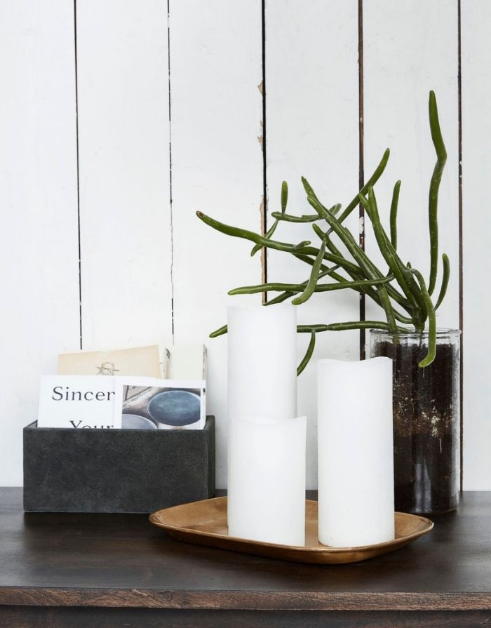 LED Kerze 23cm I Weiß