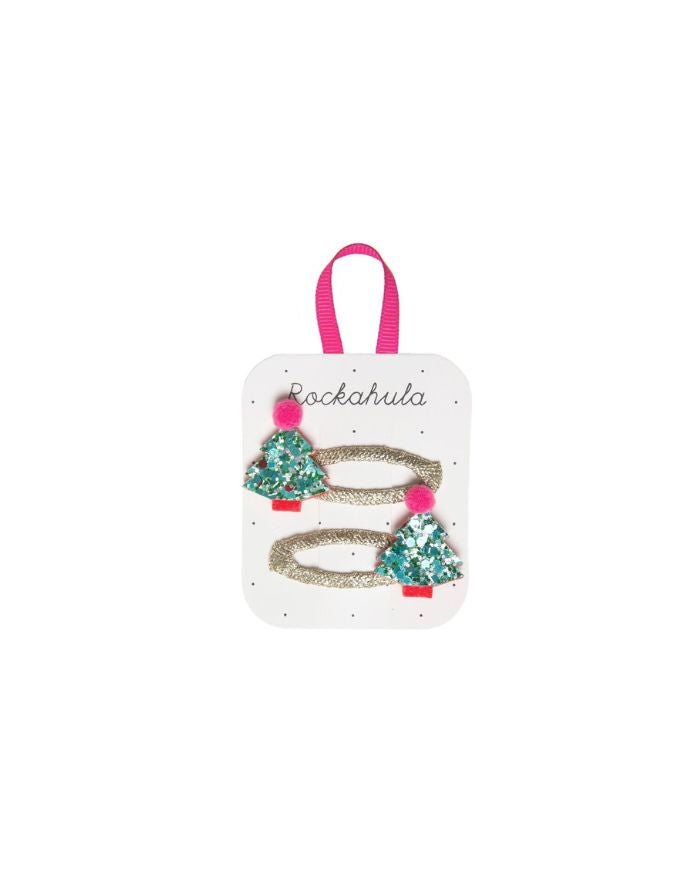 Haarspangen 2er-Set I Xmas Tree Glitter Clips