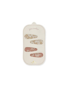Haarspange Fabric 4er-Set I Petit Soleil/Blossom Rouge