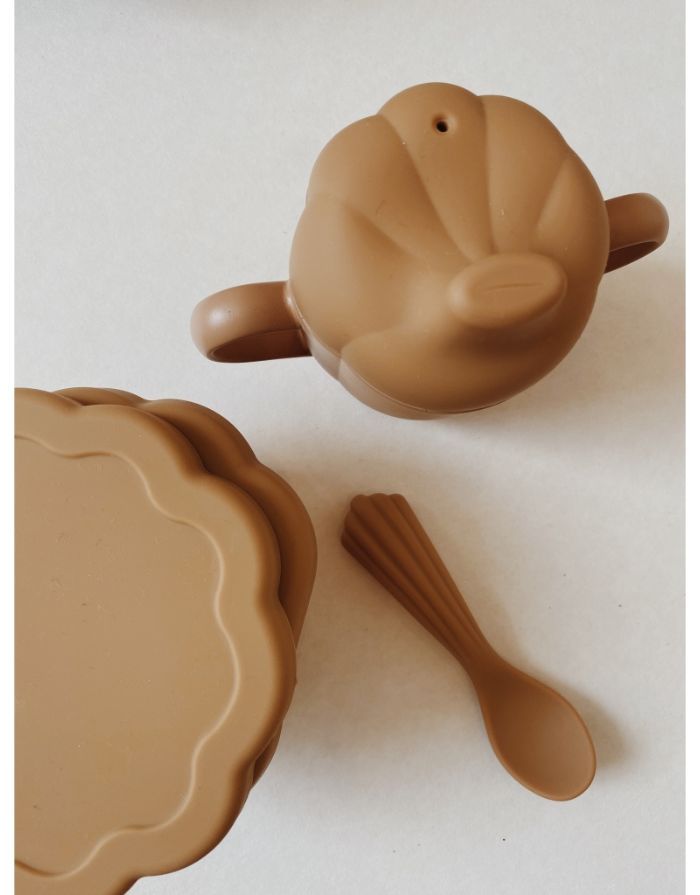 Geschirrset Silikon Clam I Terra Cotta