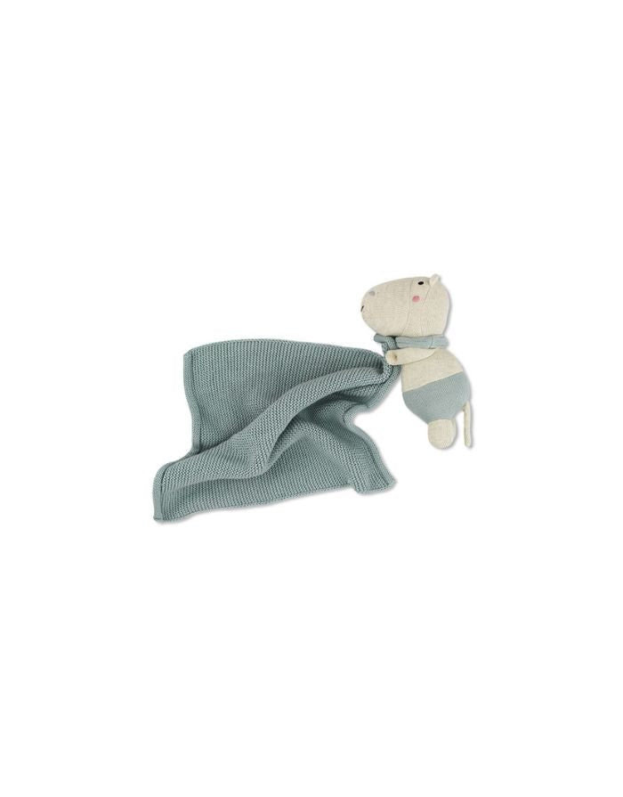 Kuscheltuch Hippo I Natur/Graublau