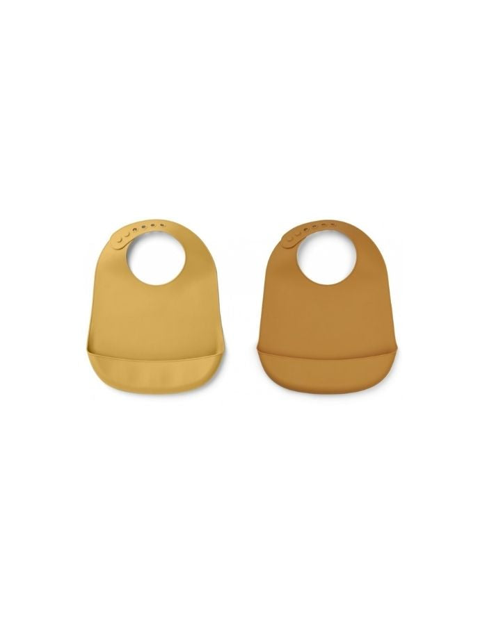 Lätzchen Tilda Silikon 2er-Set I Mustard/Yellow Mellow Mix