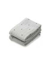 Laden Sie das Bild in den Galerie-Viewer, Musselin-Tuch Lewis 2er-Set I Classic Dot Dumbo Grey
