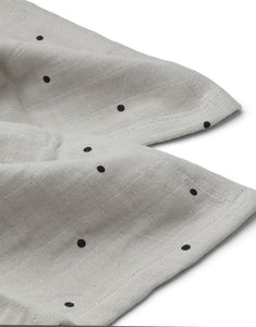 Musselin-Tuch Lewis 2er-Set I Classic Dot Dumbo Grey
