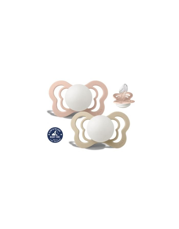Schnuller Couture Night Silikon 2er-Set I Blush & Vanilla