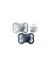 Laden Sie das Bild in den Galerie-Viewer, Schnuller Supreme Silikon 2er-Set I Cloud &amp; Steel Blue
