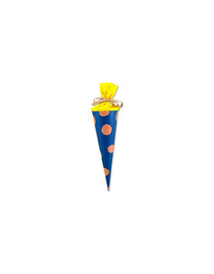 Schultüte 35cm I Blau mit rosa Punkten