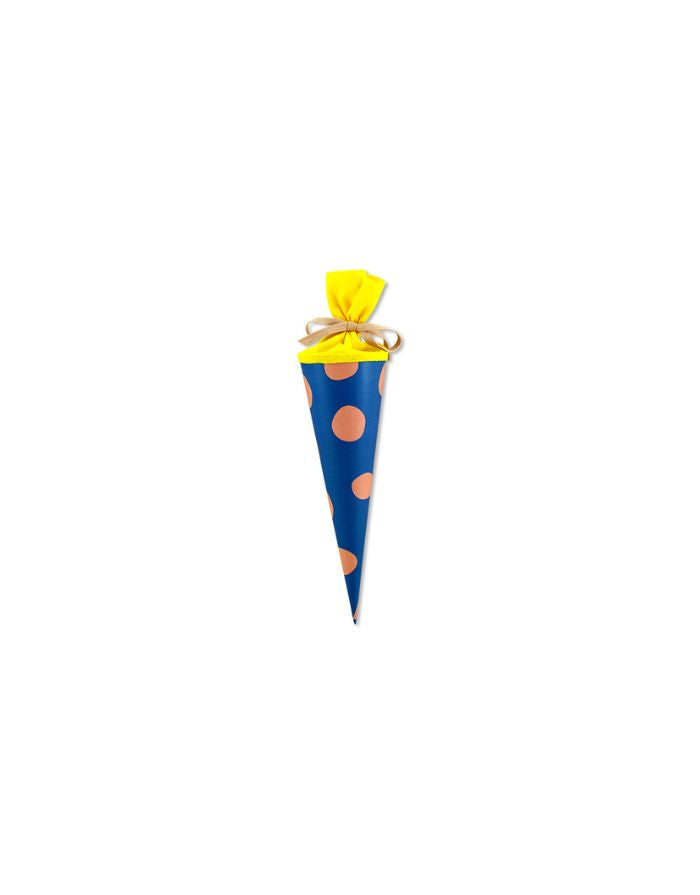 Schultüte 35cm I Blau mit rosa Punkten