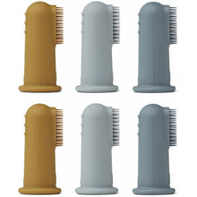 Laden Sie das Bild in den Galerie-Viewer, Fingerzahnbürste Simon 6er-Set I Blue Multi Mix
