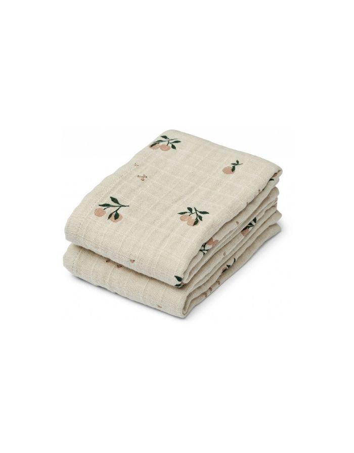 Musselin-Tuch Lewis 2er-Set I Peach/Sea Shell Mix