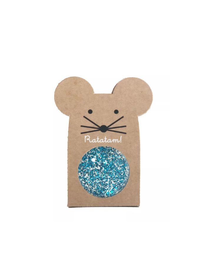 Flummi Maus I Blau Glitzer