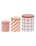Aufbewahrungsdose 3er-Set I Brown/Amber/Pink