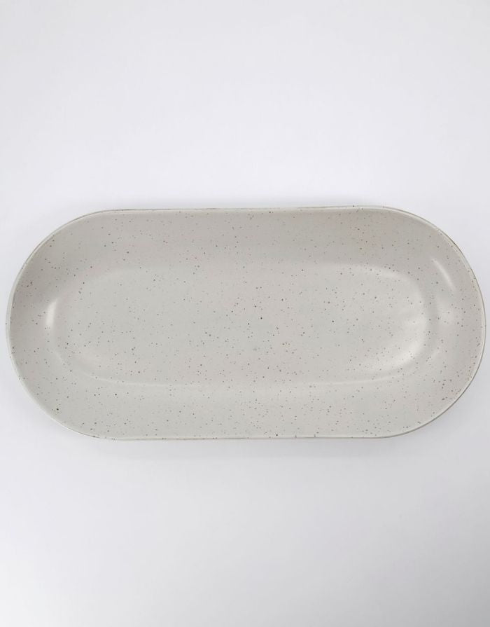 Servierschale Pion 38cm I Grau/Weiß