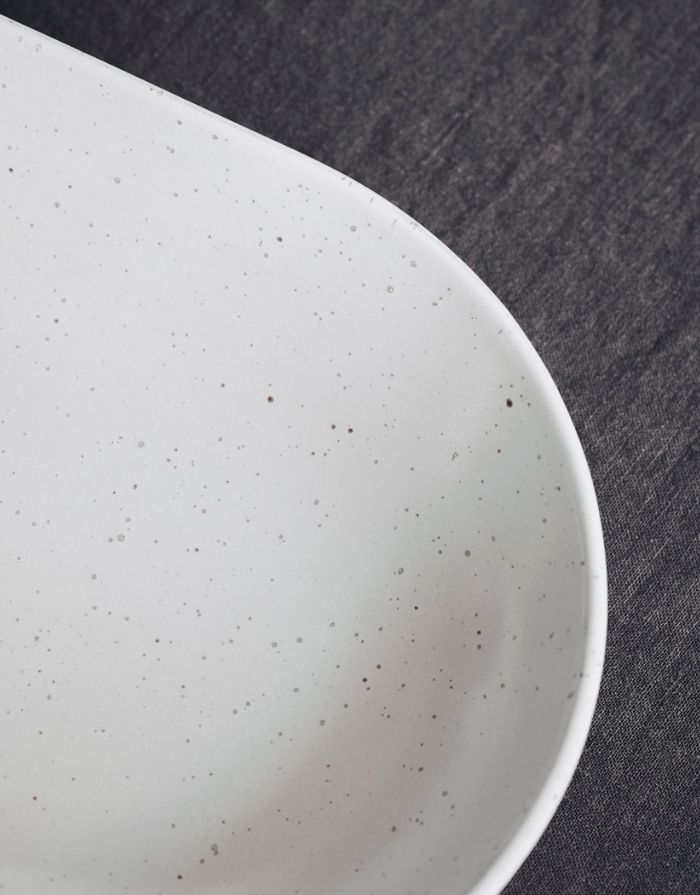 Servierschale Pion 38cm I Grau/Weiß