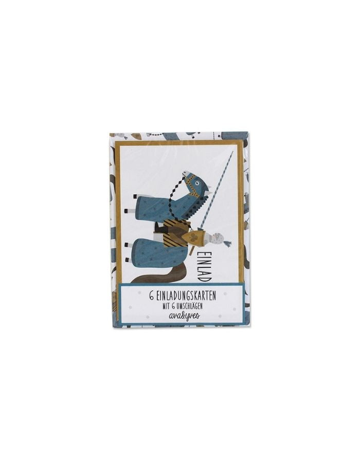 Einladungskarten 6 Stk. I Ritter