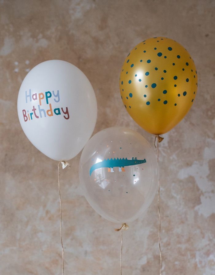 Luftballon 12 Stk. Naturkautschuk I Happy Birthday - Adventure